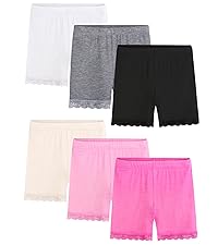 6 Pack Girls Lace Shorts