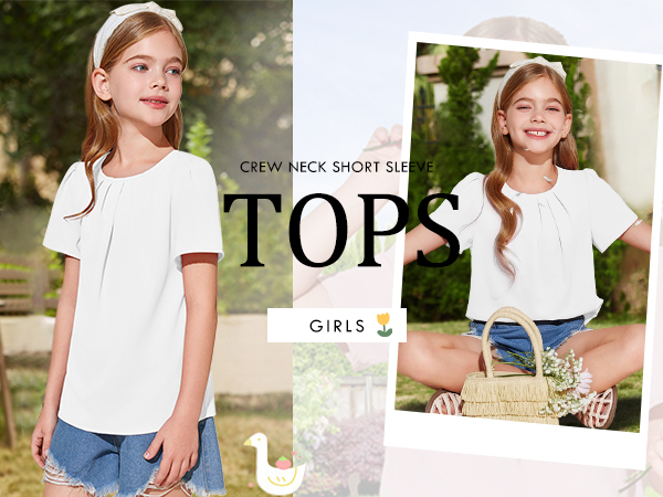 Girls Short Sleeve Summer Shirts