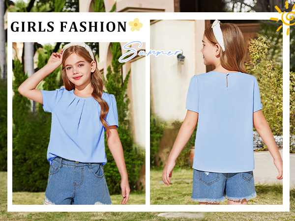 Girls Short Sleeve Summer Shirts