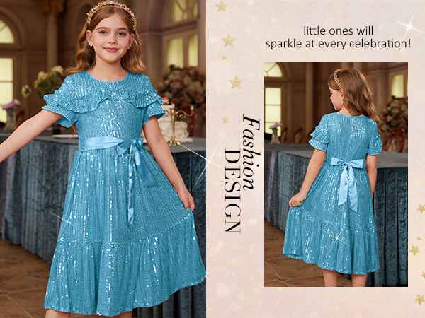 girls blue party dress