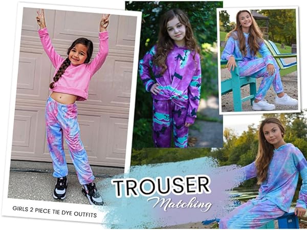 girls tie dye clothing set