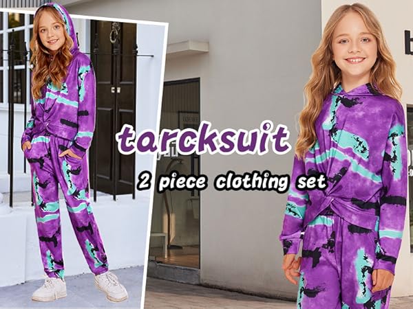 girls Tie Dye Sweatsuits 