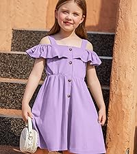 cold shouler dress for girls summer sundress