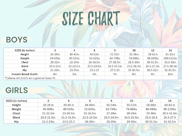 Boys & Girls Size Chart