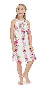 Hawaii Hangover Girls Ruffle Neck Dress Hawaiian Matching Sets Matching Patterns