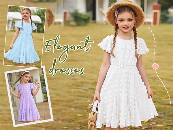 girl chiffon dress pair with your staw hat