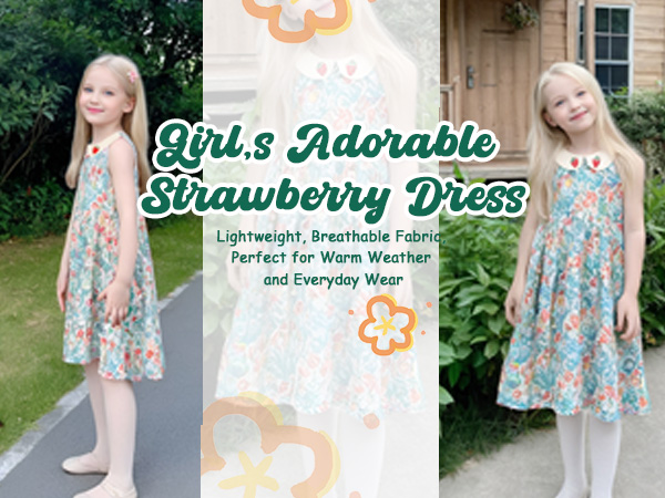 Little Bitty dresses, toddler girls'' cotton, strawberry print sundress, casual summer wear