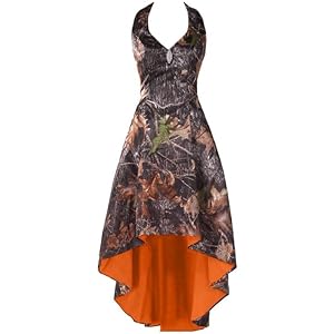 Women&#39;s Camouflage High Low Homecoming Dresses Halter