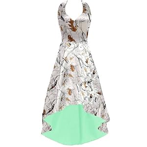 snowfall camo wedding guest formal dress