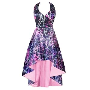 muddy girl camo wedding guest formal party dress high low