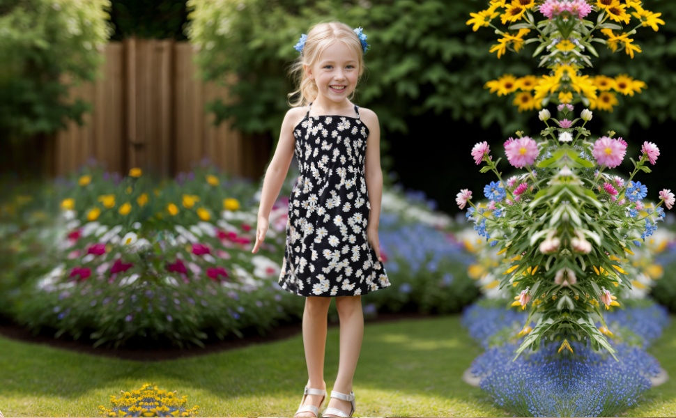 Pink with Daisy Printed Dresses