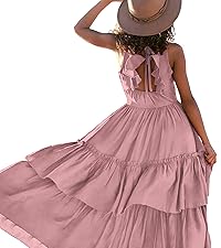 pink maxi dress for girl