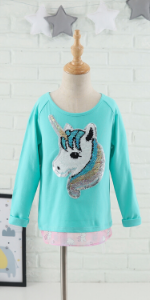 Aqua Unicorn Flip Shirt