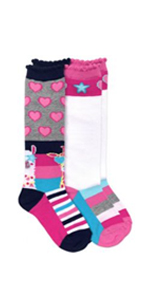 Jefferies Socks Girls Llama Giraffe Heart Star Stripe Knee High Socks 2 Pack