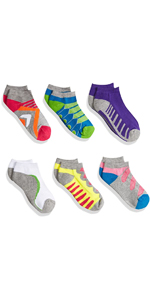 Jefferies Socks Big Girls'' Tech Sport Low Cut 6 Pack