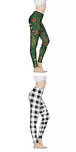 High Waisted Christmas Legging for Women Indoor Sports Soft Athletic Pant for Yoga Workout