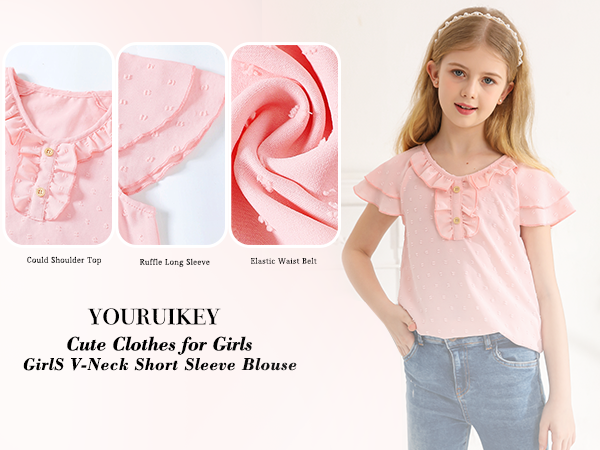 girls'' blouses & button-down shirts