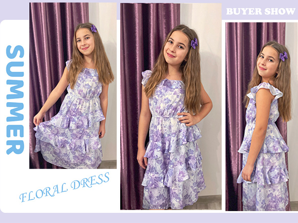 girls summer purple dress