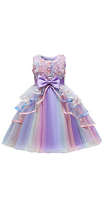 flower girl rainbow dress