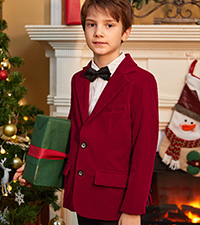 Boys Xmas Velvet Blazer