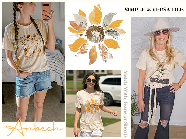 Anbech Sunflower Shirts for Women