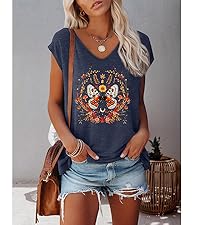 Blue Butterfly Cap Sleeve Tshirt