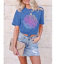 Blue Mandala Print Tops