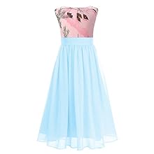 Pink Camo Flower Girl Banquet Prom Dress for Girls Light Sky Blue