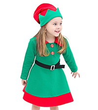 Lilax Little Girl Christmas Dress for Toddlers Green Holiday Party Outfit with Belt