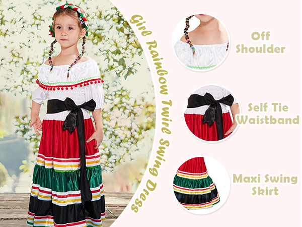 Girl Green Mexican Dress