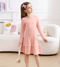 girls pink sweater dress