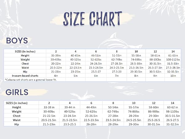 Boys & Girls Size Chart