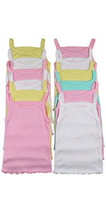 Girl''s Ruffle Hem Spaghetti Strap Tank Tops