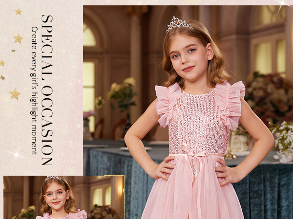 girls sequin party pageant dress