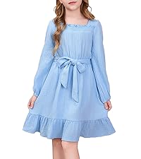 blibean tween girl fall long sleeve dress size 6 7 8 9 10 11 12 13 14 15 years old