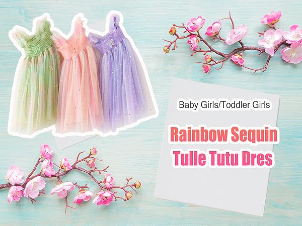 baby girls rainbow sequin tutu dress