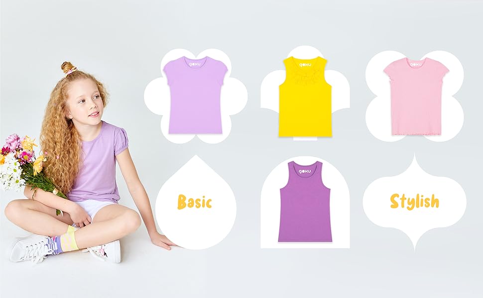 basic stylish girls tshirts tank tops and short sleeve tshirts