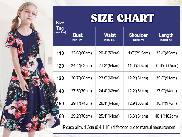 girls maxi dresses girls casual floral dress short sleeve boho dress for girls