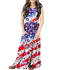 Girls American Flag Maxi Dress