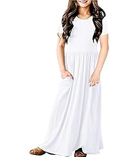 Girls Maxi Dress Short Sleeve