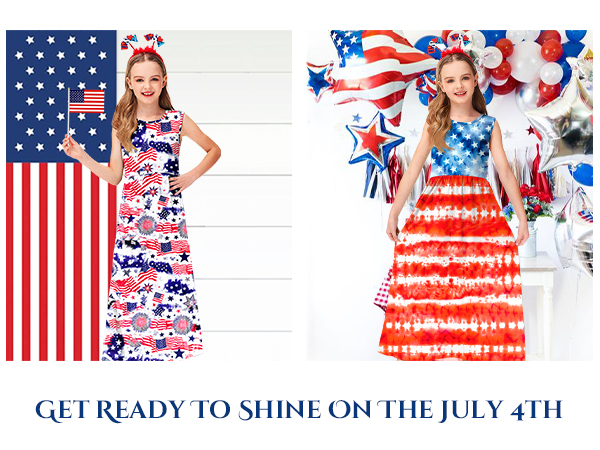 kids usa falg dress july 4th dresses girls independent day tee outfits