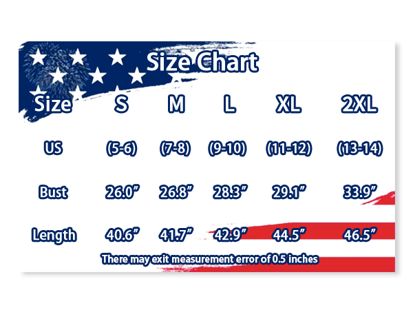 4th of july size chart dress stars and stripes sundresses