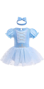 Baby Girls Princess Elsa Romper Dress with Headband Halloween Costume Onesie Bodysuit Outfits