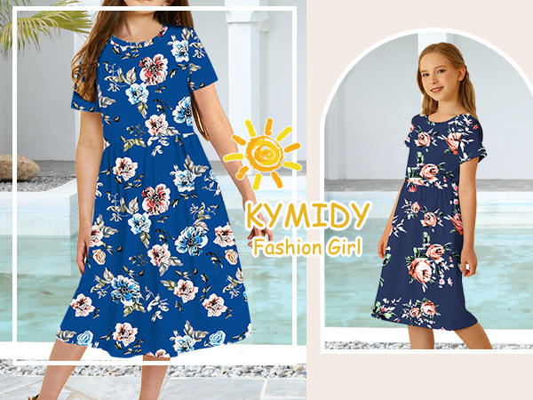 Girls short sleeve summer dress