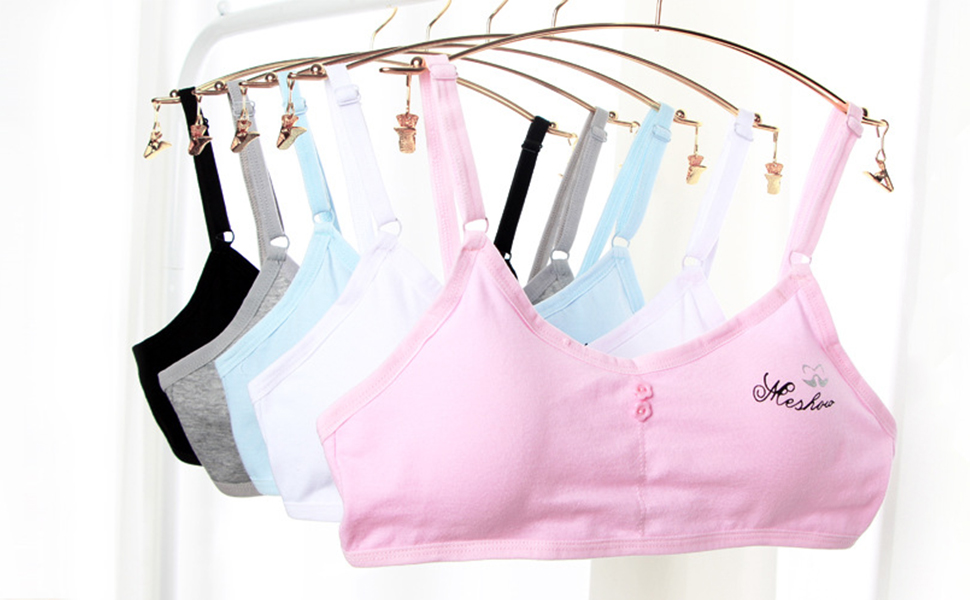 Cotton Training Bras for Girls with Adjustable Straps