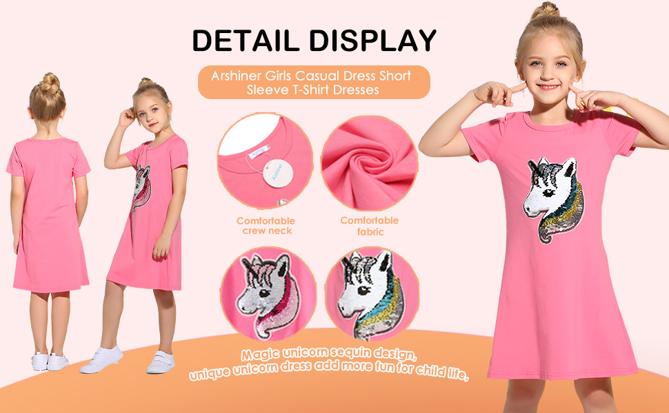 girl unicorn flip dress