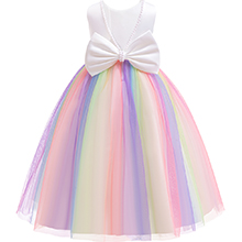 Elegant Rainbow Tulle Party Dress for Toddler Girls