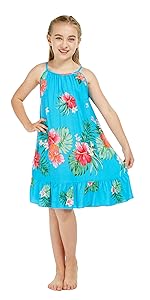 Hawaii Hangover Girl''s Butterfly Dress Hawaiian Matching Patterns Sets