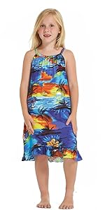 Hawaii Hangover Girl''s Round Neck Dress