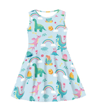 cute cartoon print girls tank dress 